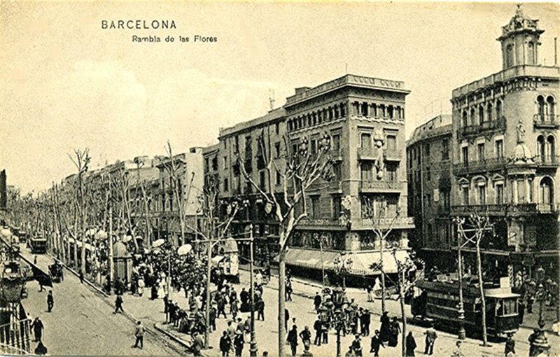 Улица Рамбла, Барселона, начало ХХ века