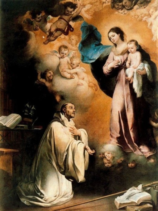 Явление Девы Марии св. Бернарду, Мурильо, музей Прадо